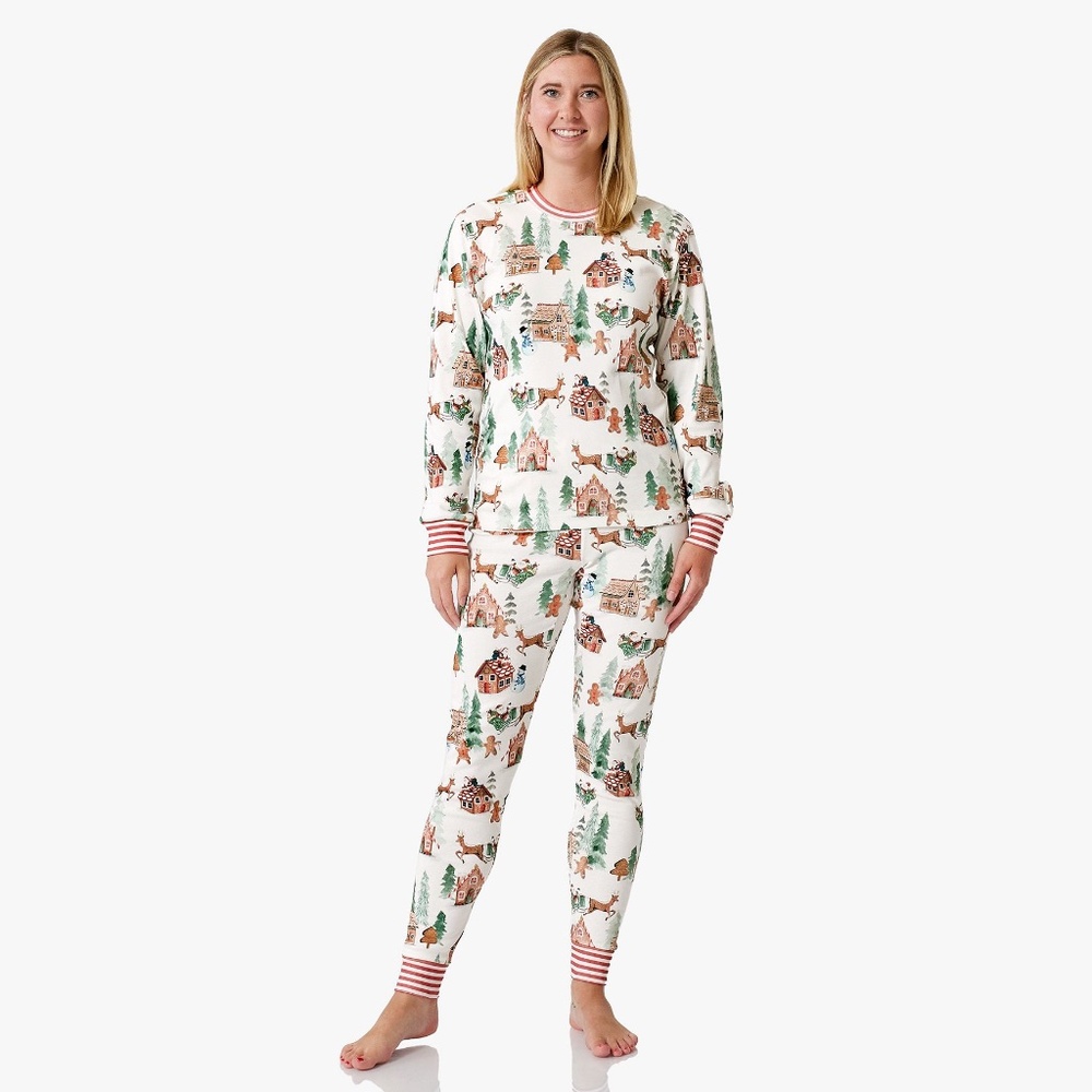 Gingerbread Organic Cotton Adult Pajama Set - PBK - Picture 2 of 6